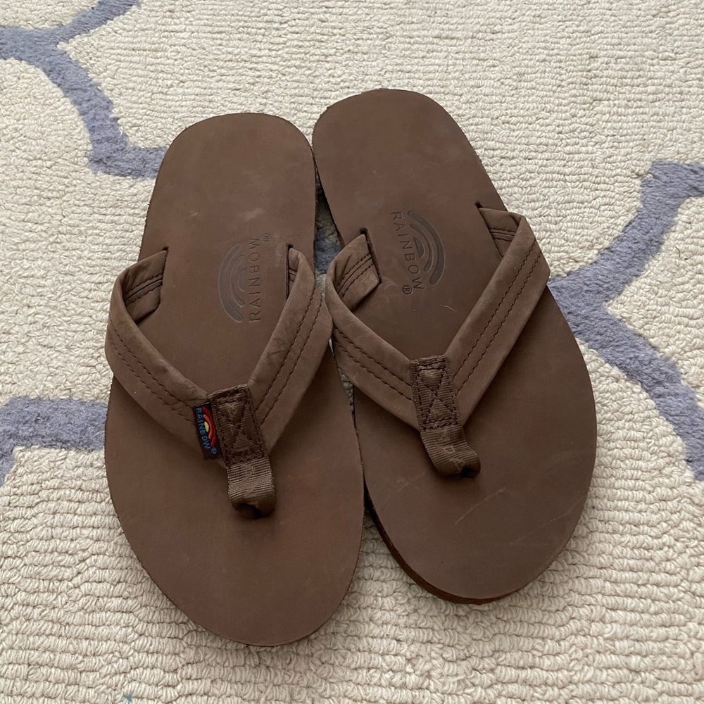NWOT rainbow flip flops